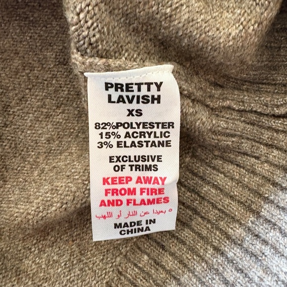 Pretty Lavish New Womens Brown Felicity Knot Shank Cardigan XS - Picture 8 of 11